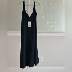 Zara faux suede V neck sleeveless midi dress